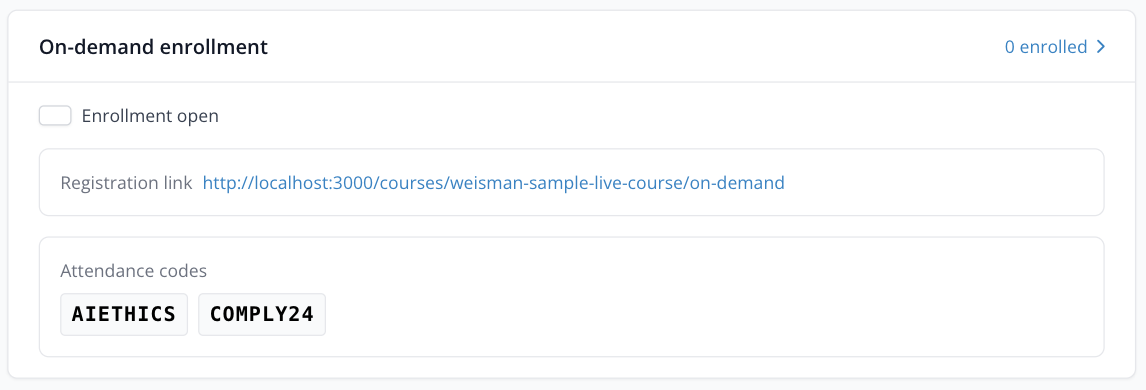 Attendance codes for live CLE verification